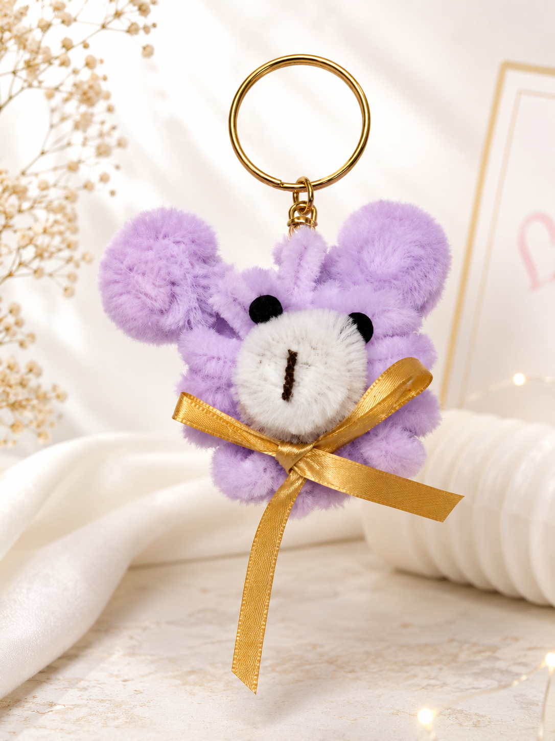 PURPLE TEDDY BEAR KEYCHAIN