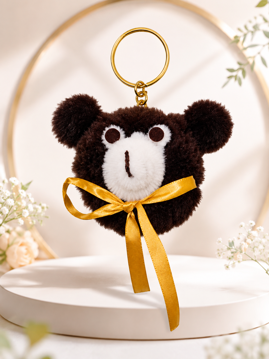 DARK BROWN TEDDY BEAR KEYCHAIN