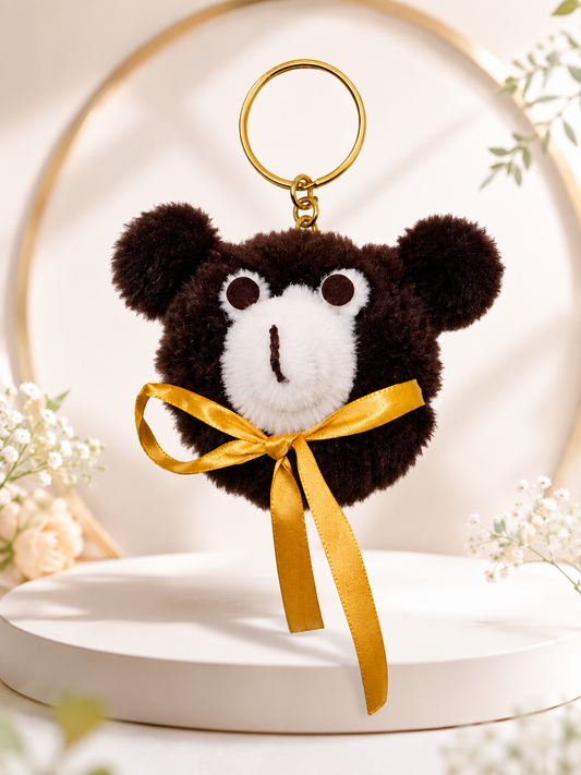 DARK BROWN TEDDY BEAR KEYCHAIN
