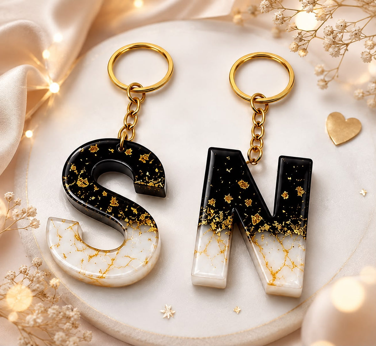 ALPHABET RESIN KEYCHAINS