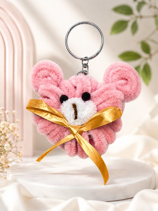 PINK TEDDY BEAR KEYCHAIN